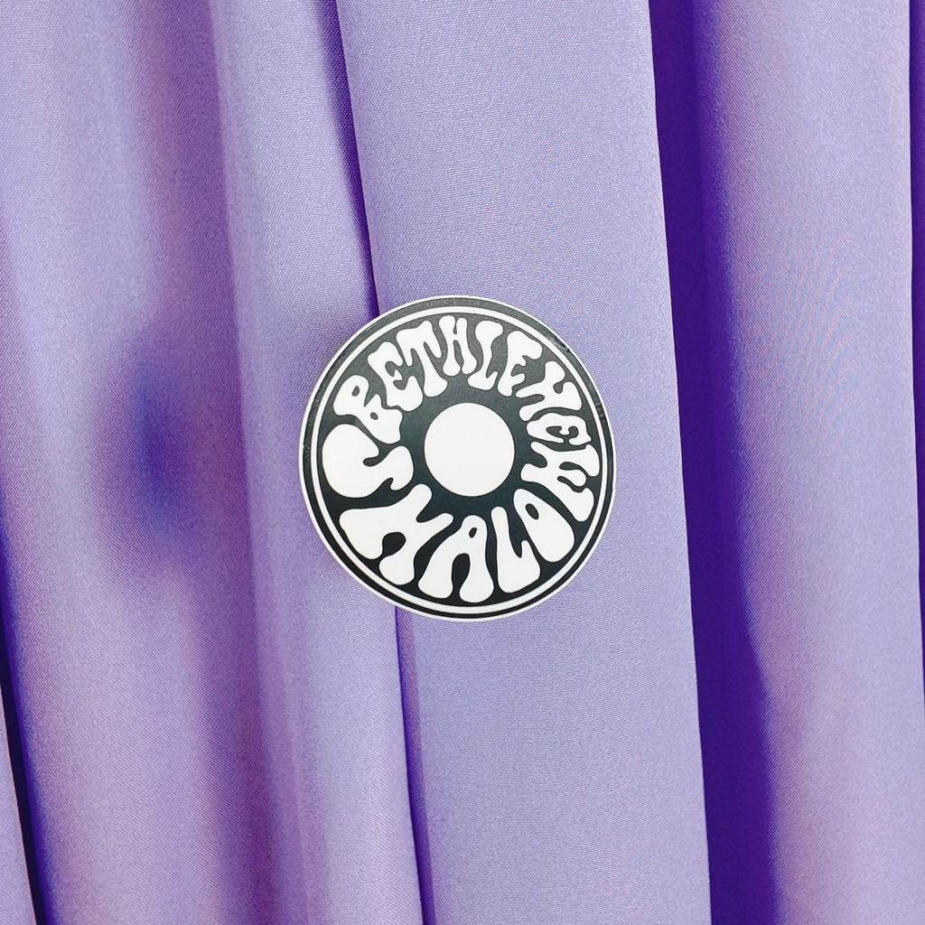 B&W Record Circle Sticker