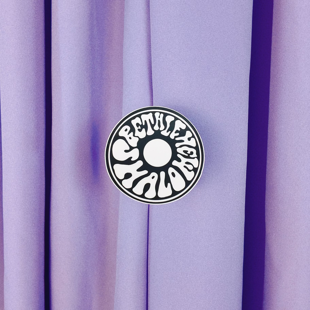 B&W Record Circle Sticker